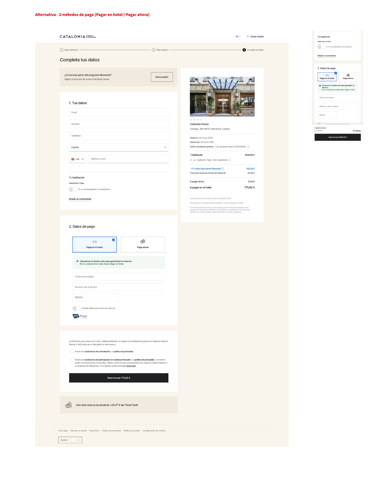 After: checkout with visual, iconography-led payment cards