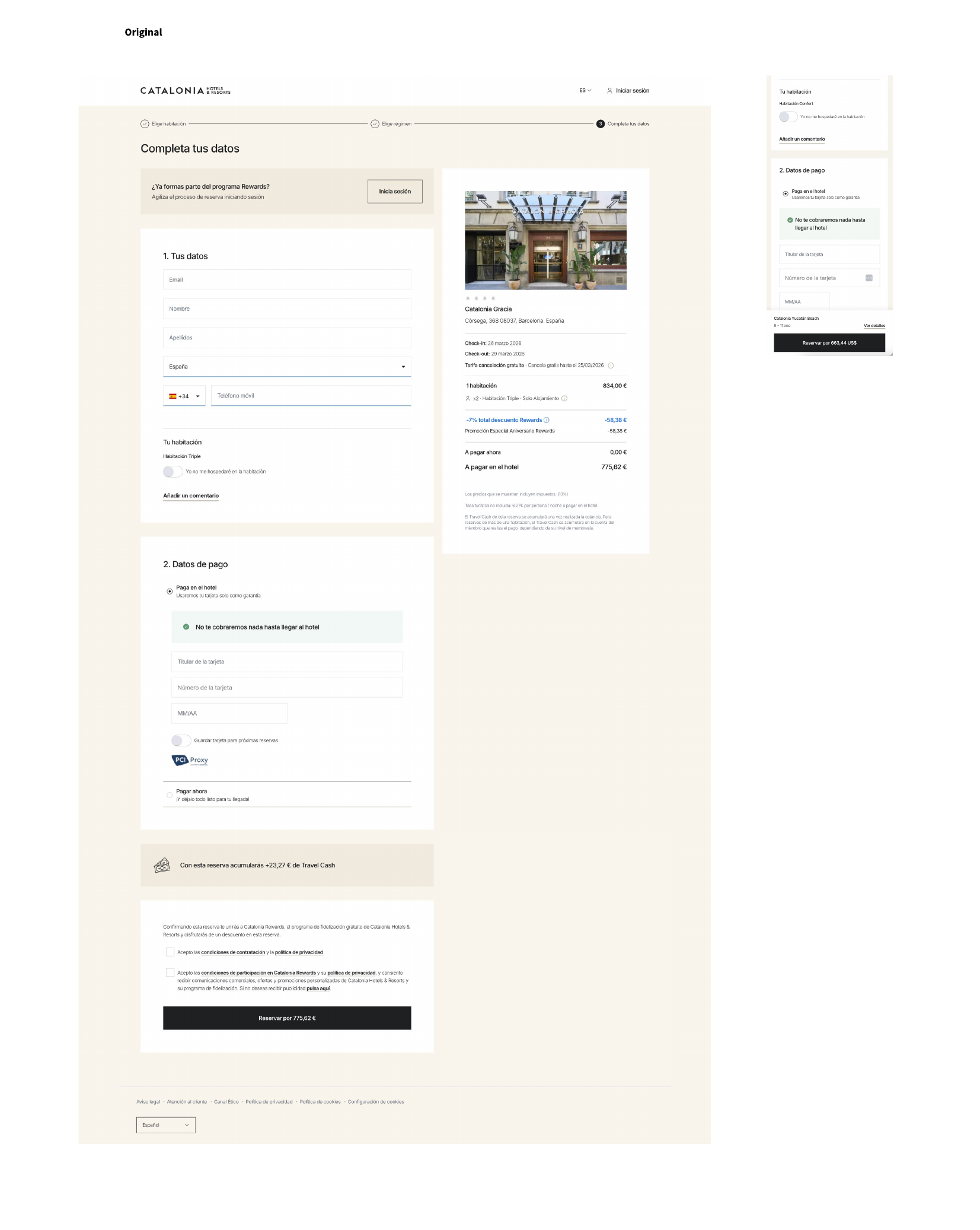Before: checkout with a plain radio-button list for payment options